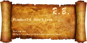 Rumbold Bertina névjegykártya